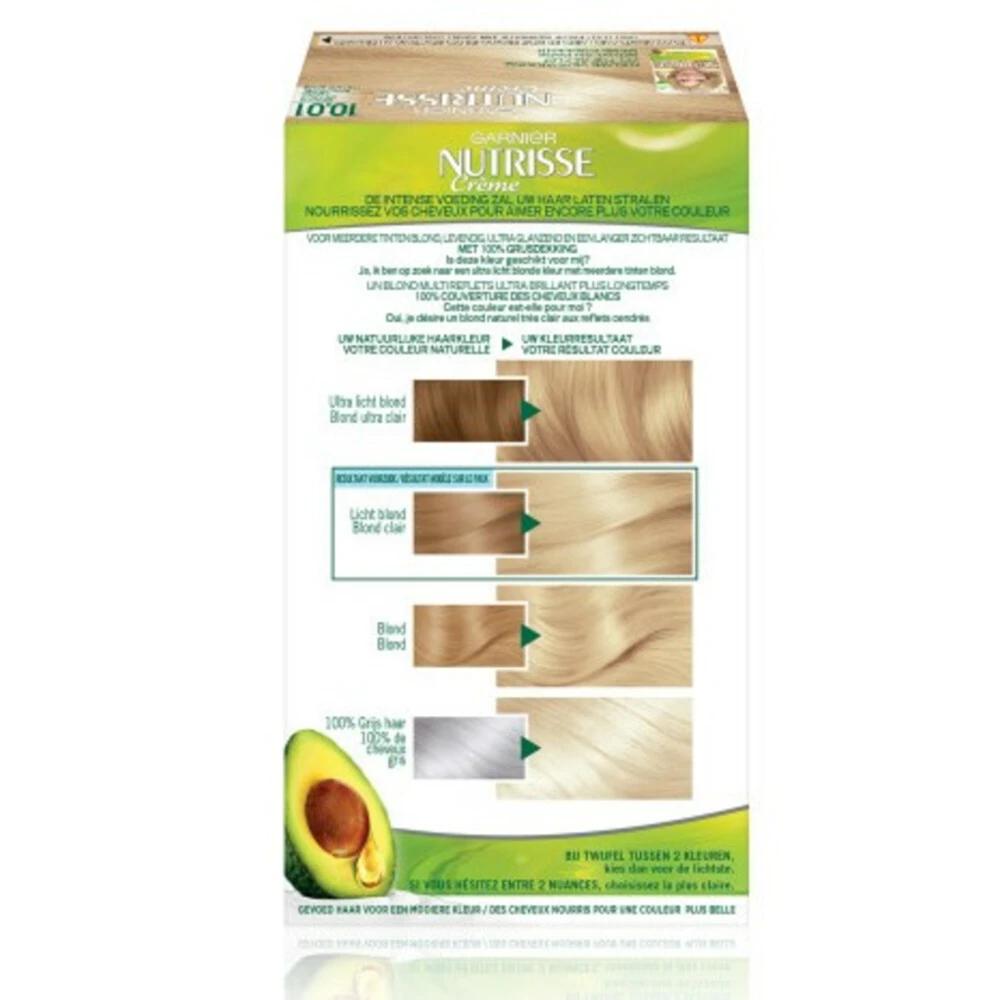 Garnier Nutrisse Crème 10.01 - Permanente Haarverf - Zeer Licht Natuurlijk Asblond 5 Garnier Nutrisse Crème 10.01 - Permanente Haarverf - Zeer Licht Natuurlijk Asblond - Afbeelding 3