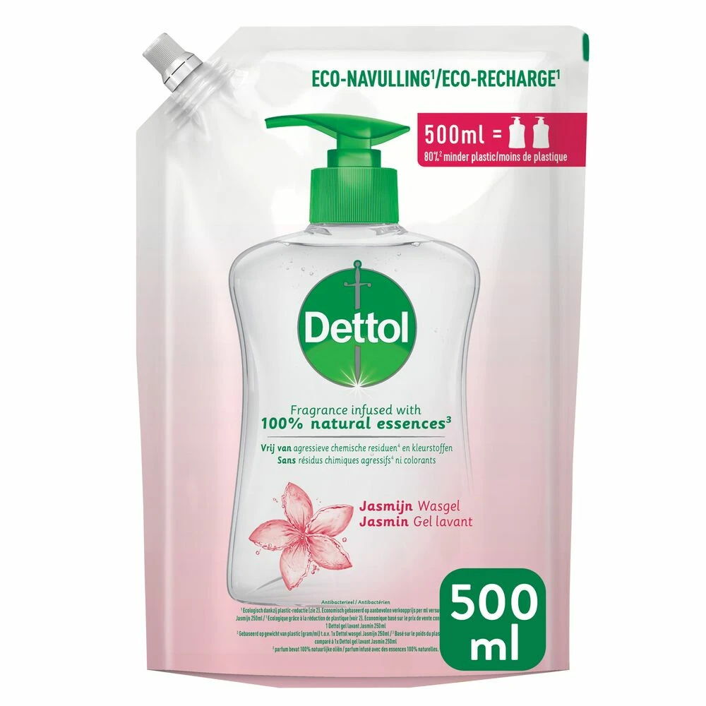 6x Dettol Handzeep Antibacterieel Navulling Jasmijn 4 6x Dettol Handzeep Antibacterieel Navulling Jasmijn - Afbeelding 2