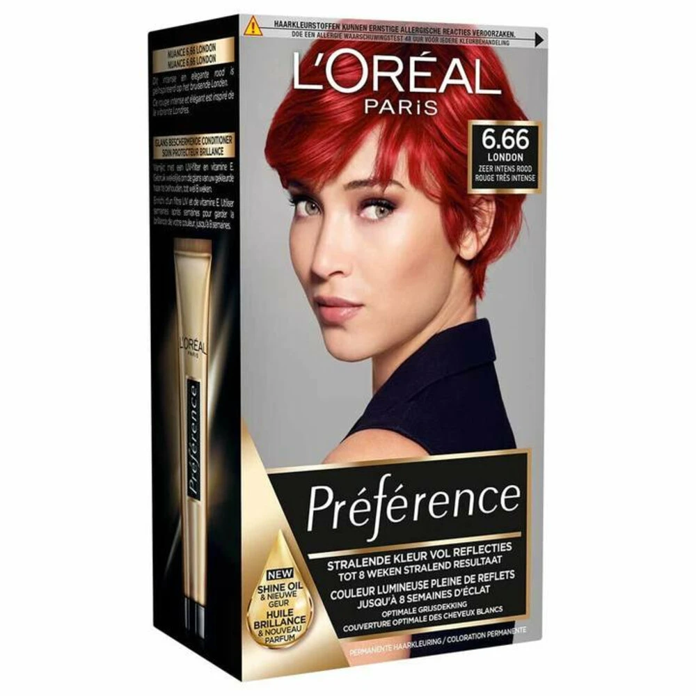 L'Oreal Lu0027Oréal Preference Haarkleuring 6.66 Pure Scarlet - Zeer Intens Rood 4 L'Oreal Lu0027Oréal Preference Haarkleuring 6.66 Pure Scarlet - Zeer Intens Rood - Afbeelding 2